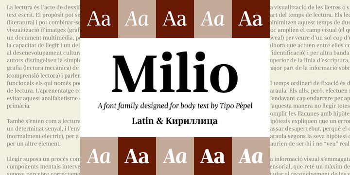 Beispiel einer Milio Bold-Schriftart